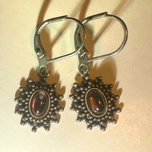 Baked Beads Lever Back Earrings silver opalescent purple pink - Picture 5 of 5